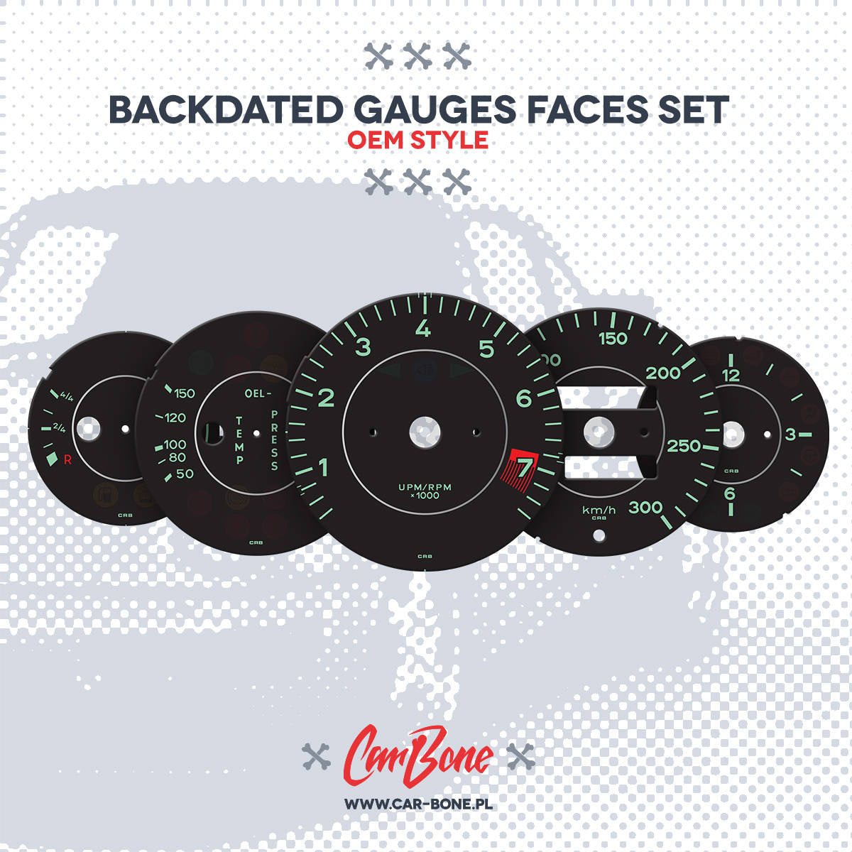 Backdating gauge faces in KM/H – for 964 993 (1989-1998) - C4 / No