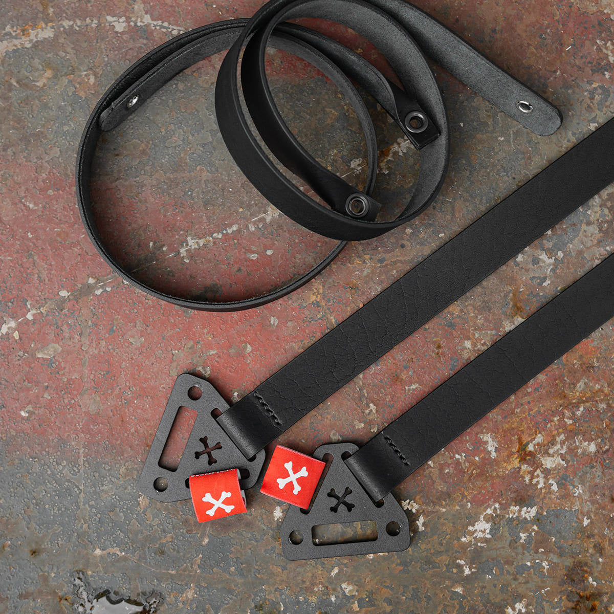 R style Door pulls, handle straps - leather