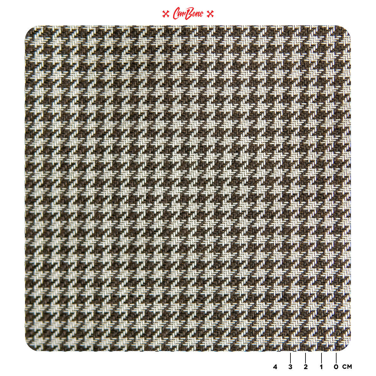 Houndstooth Fabric - BROWN/WHITE