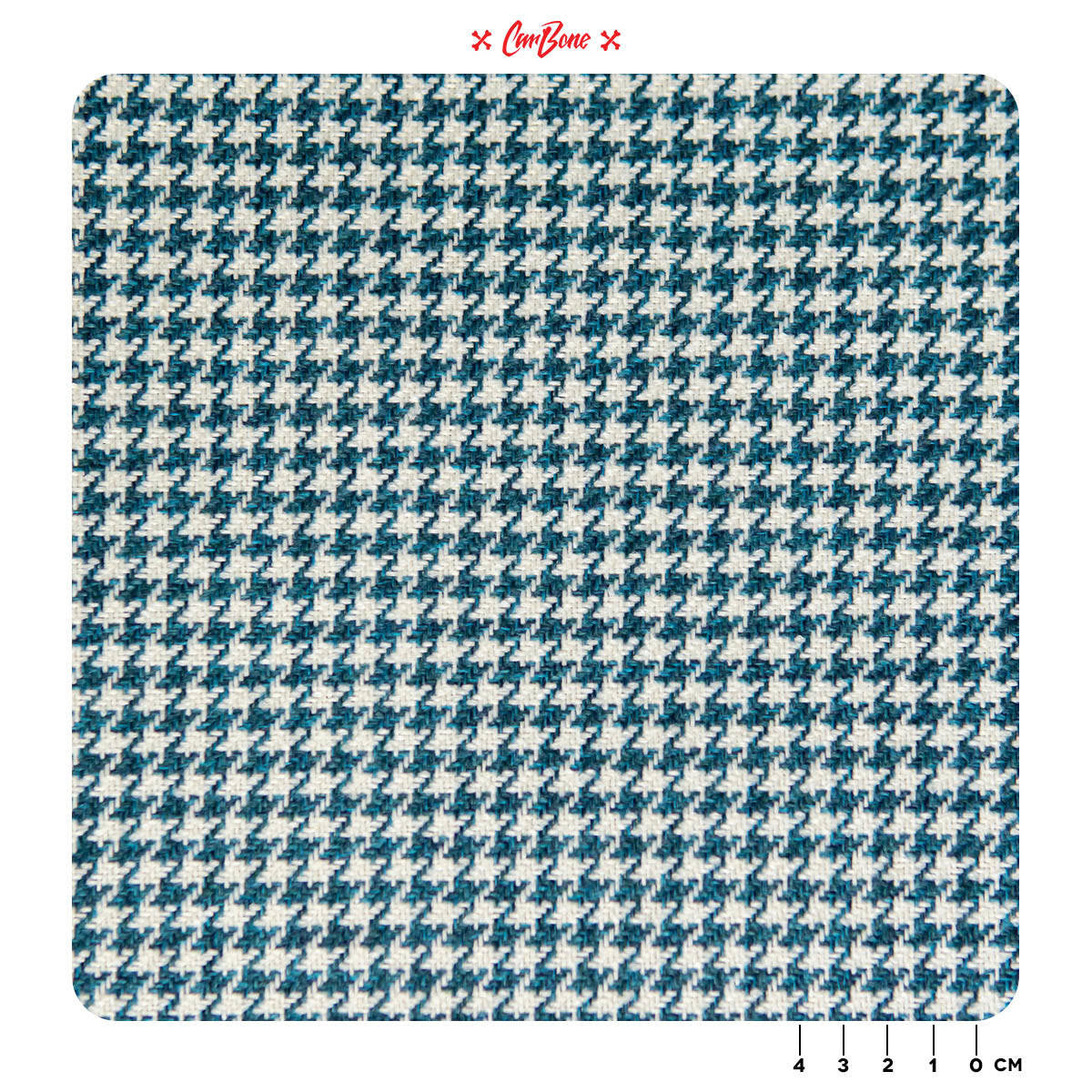 Houndstooth Fabric - TURQUOISE/WHITE