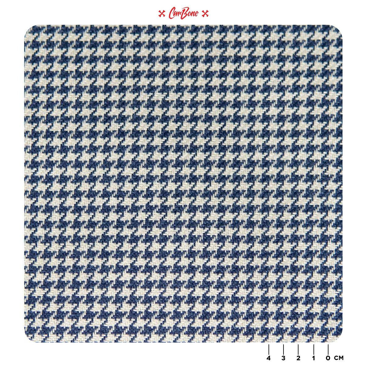 Houndstooth Fabric - OCEAN/WHITE