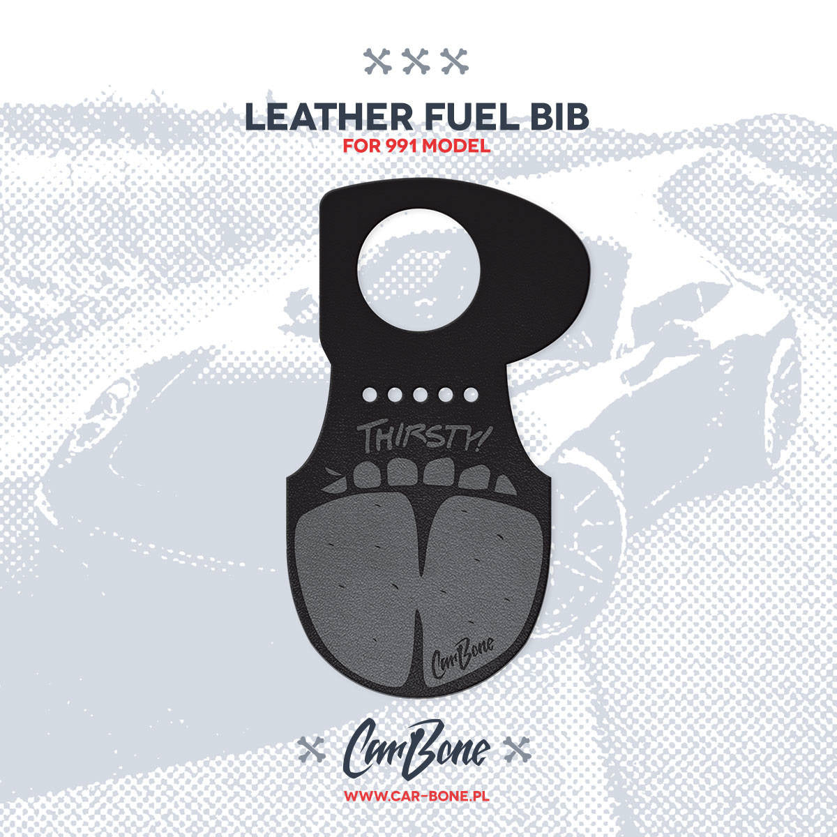 Leather Fuel Bib (Gas Flap) for 991/981 Models - Thirsty