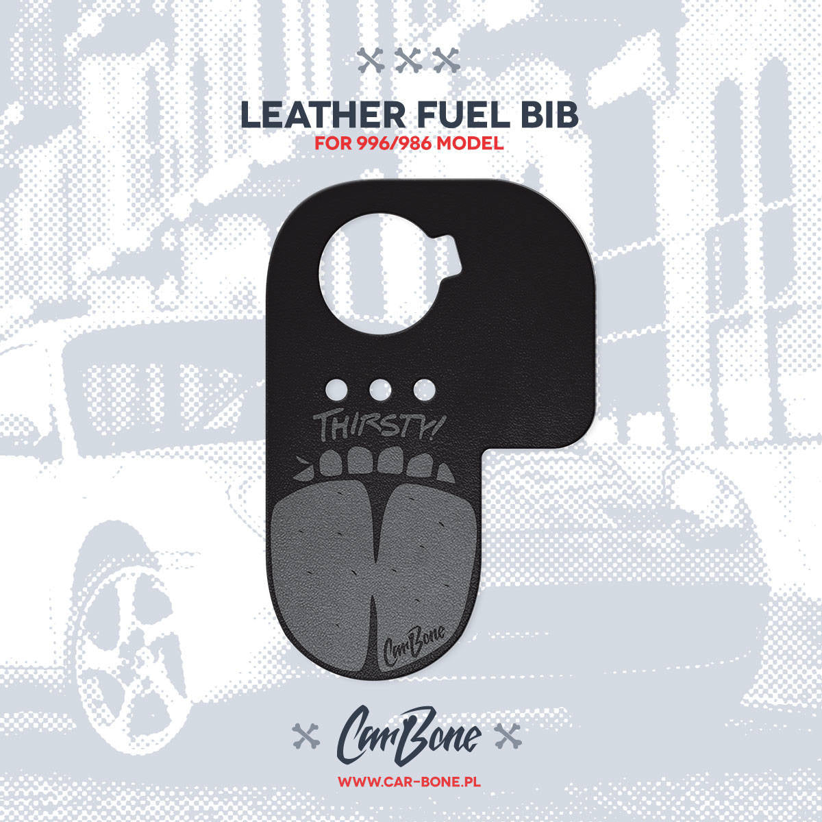 Leather Fuel Bib (Gas Flap) for 996/986 Models - Shut up and feed me