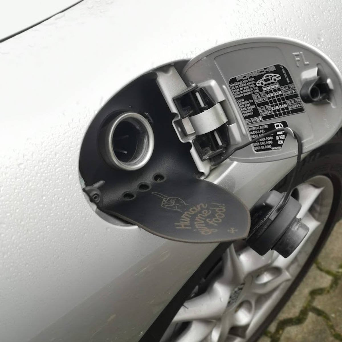 Leather Fuel Bib (Gas Flap) for 996/986 Models - Just needs some TLC