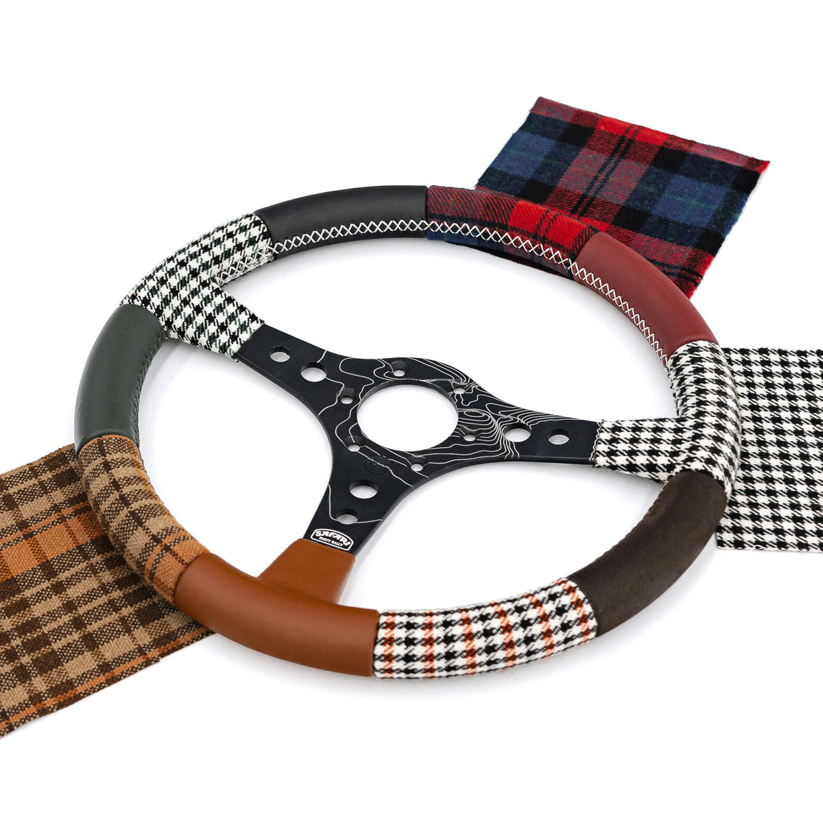 Steering wheel reupholstery / rewrapping service - Baseball / Custom / Leather / No