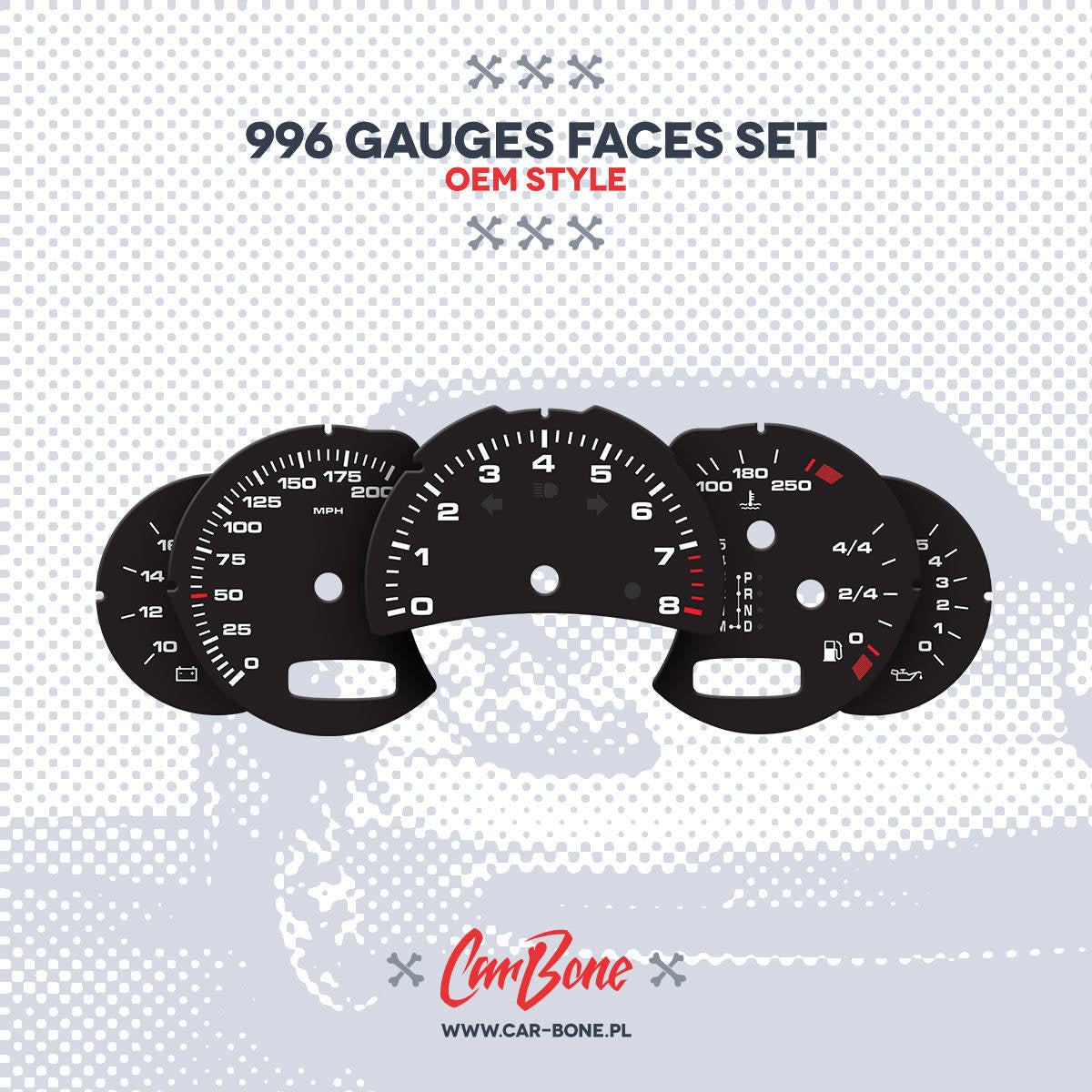 Gauge faces set – for 996 (1998-2005)