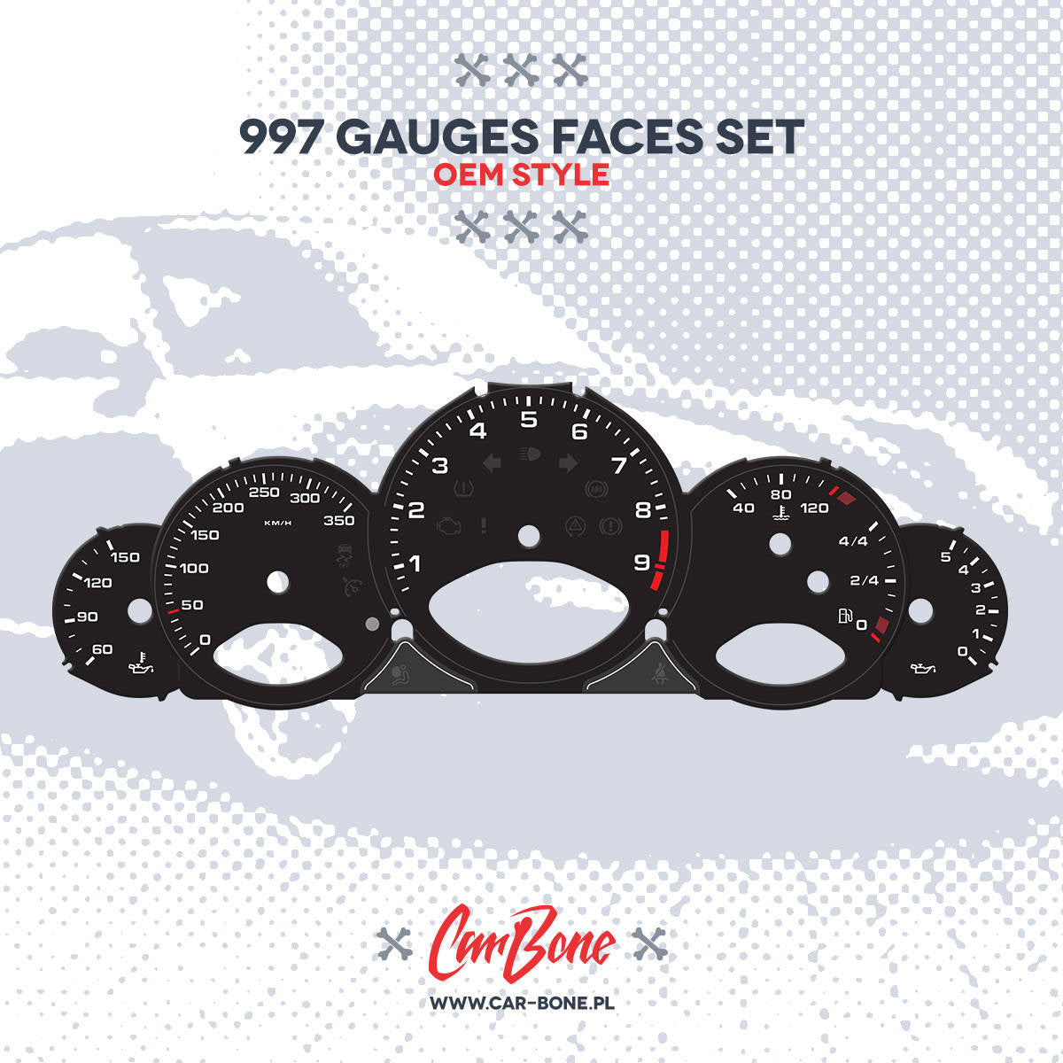 Gauge faces set – for 997 (2005-2013)