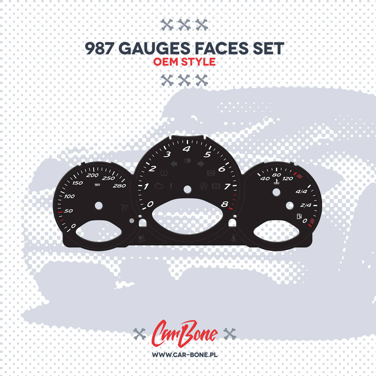 Gauge faces set – for 987 (2005-2012)