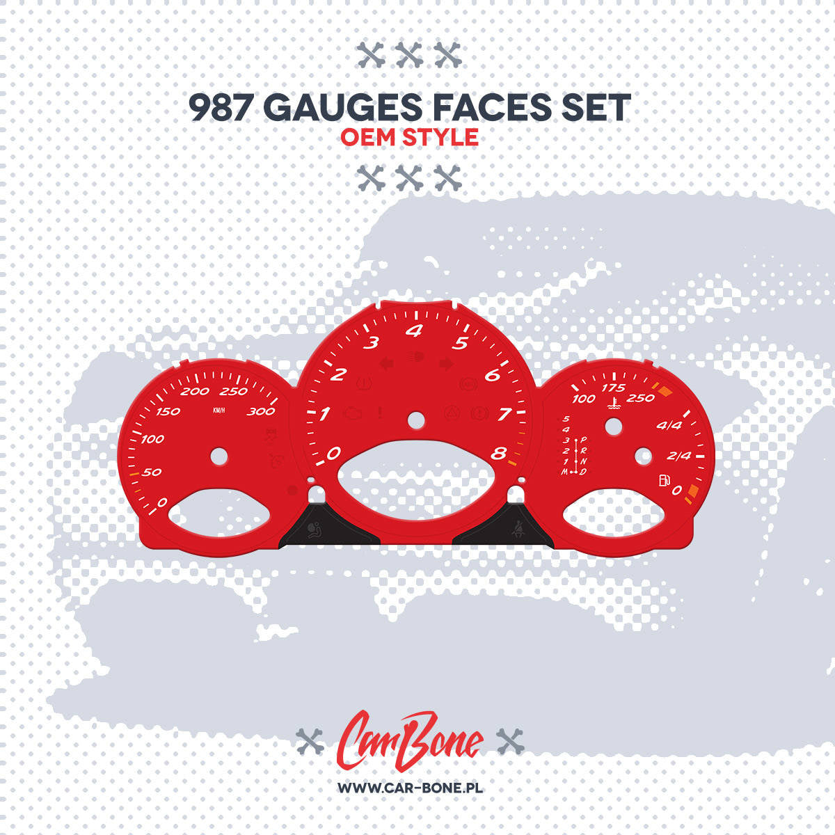 Custom - Gauge faces set – for 987 (2005-2012)
