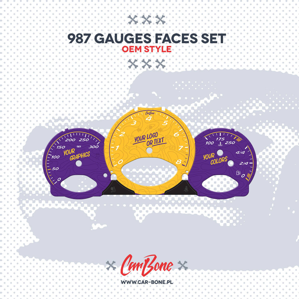 Custom - Gauge faces set – for 987 (2005-2012)