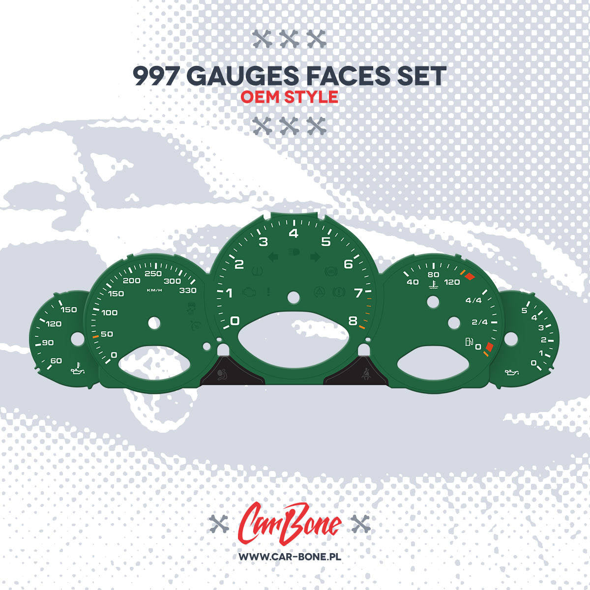 Custom - Gauge faces set – for 997 (2005-2013)