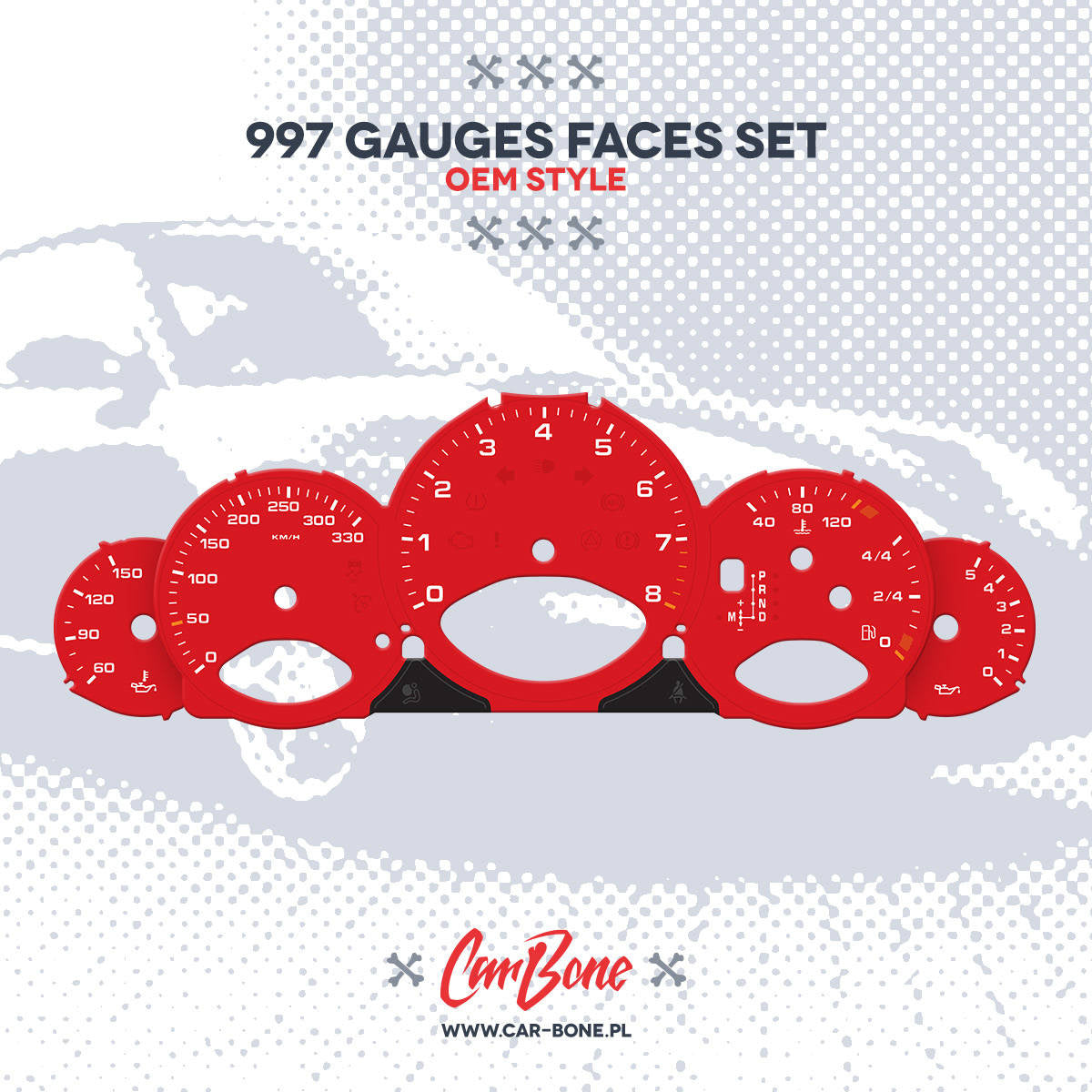 Custom - Gauge faces set – for 997 (2005-2013)