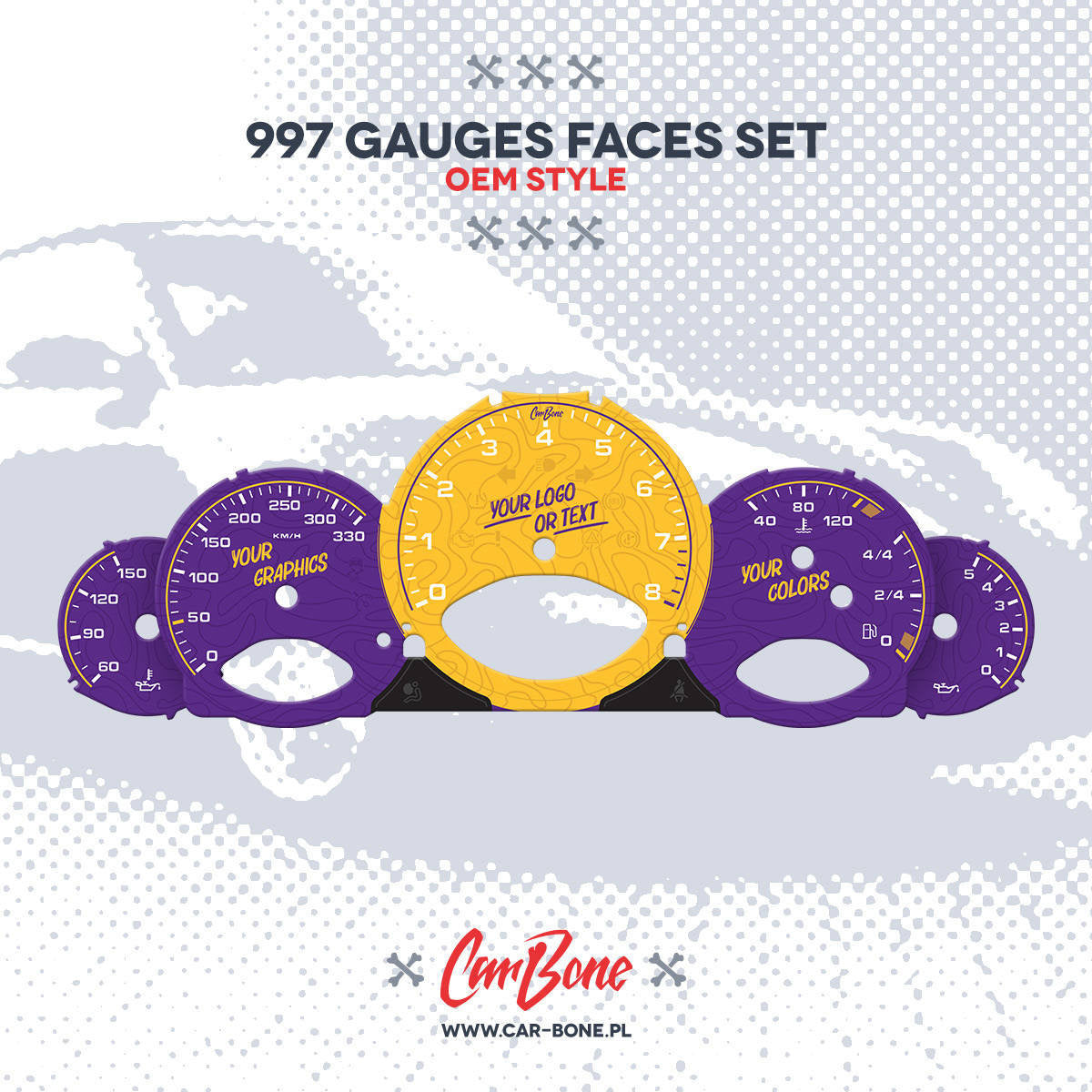 Custom - Gauge faces set – for 997 (2005-2013)