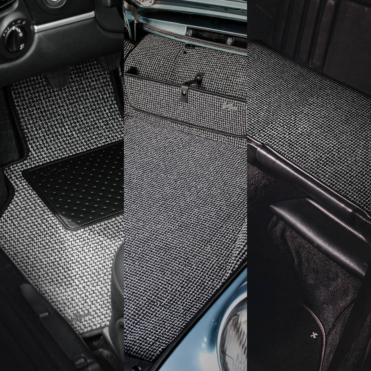 Black/Grey Houndstooth Interior Mat Bundle LHD