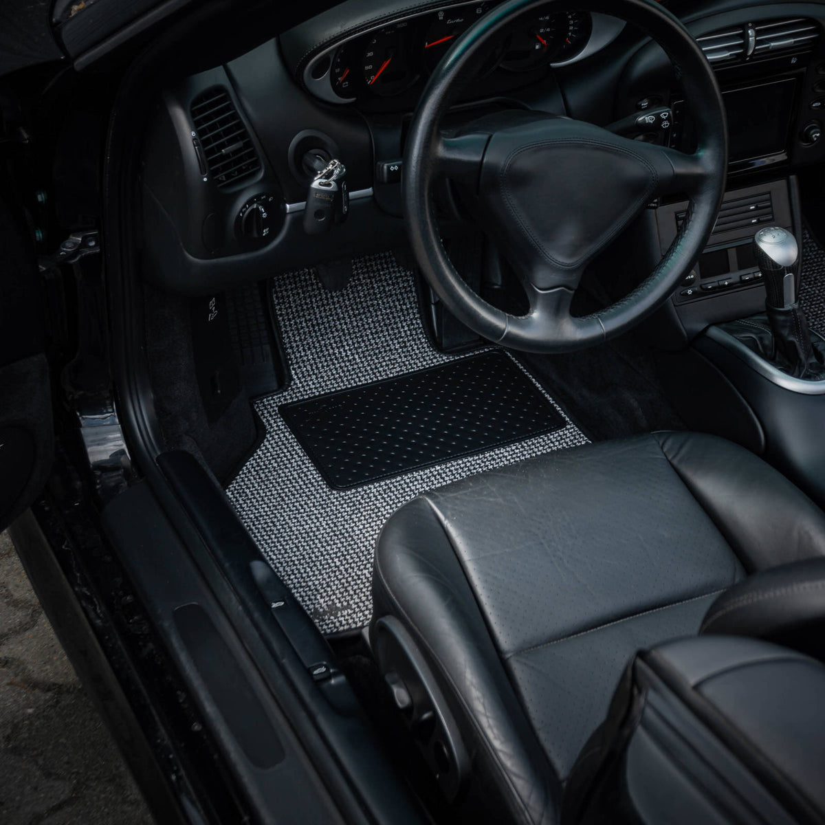 Black/Grey Houndstooth Interior Mat Bundle LHD
