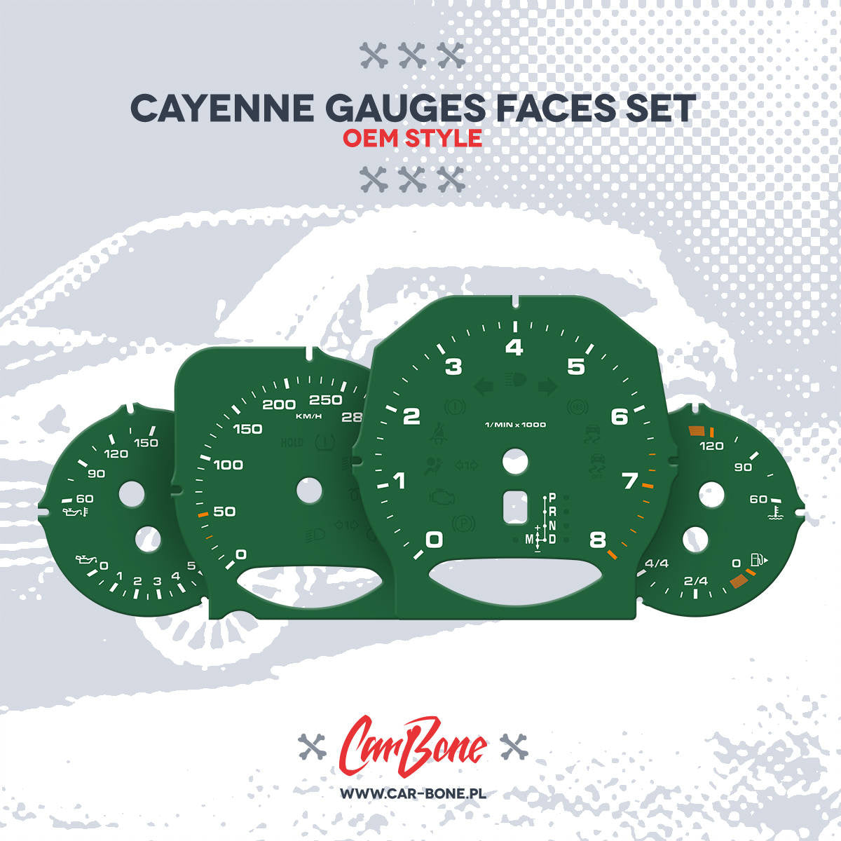 Custom - Gauge faces set – for Cayenne (958) (2011-2018)
