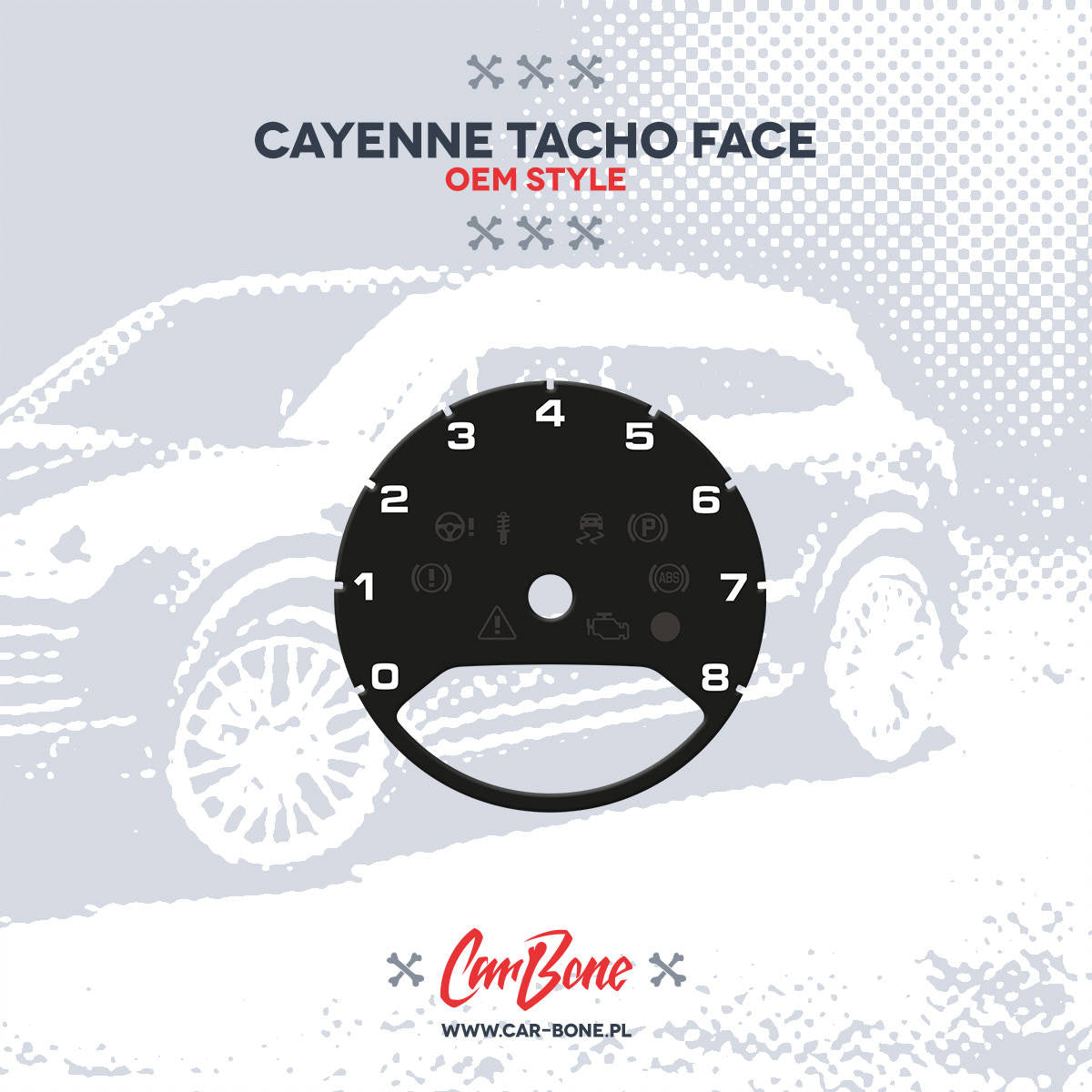 Gauge face tachometer – for Cayenne (9YA) (2019- )