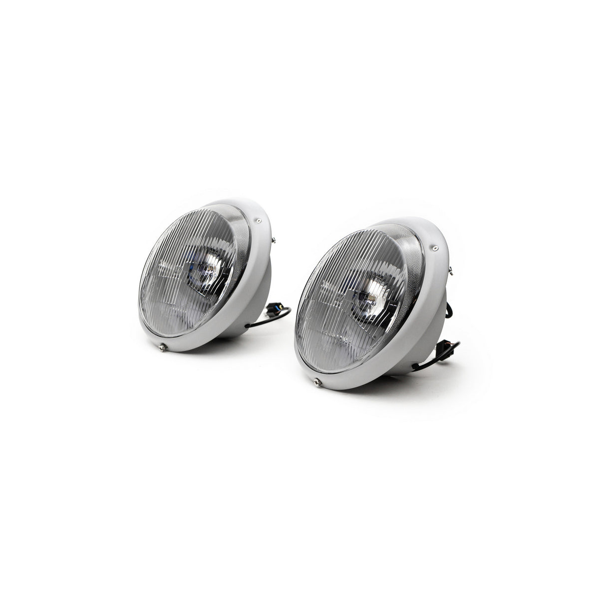 Bi-LED headlights GREY + H4 Clear Lens (set of 2)
