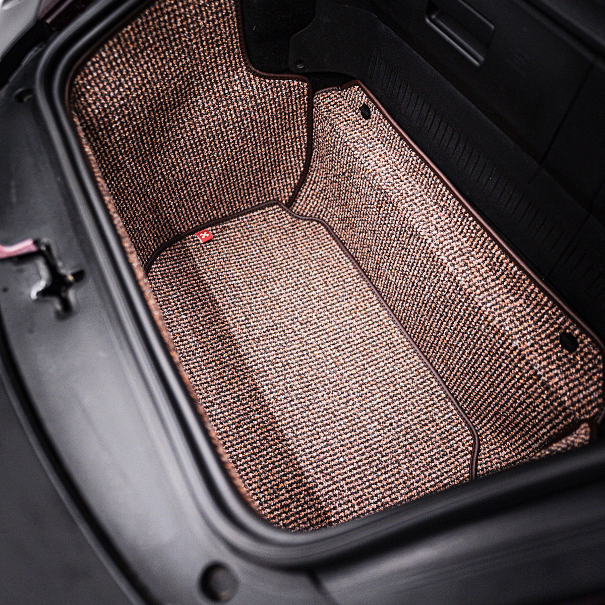 997/987 C2 - 911, Boxster, Cayman Trunk Mat Liner (2005-2012) - Brown Houndstooth