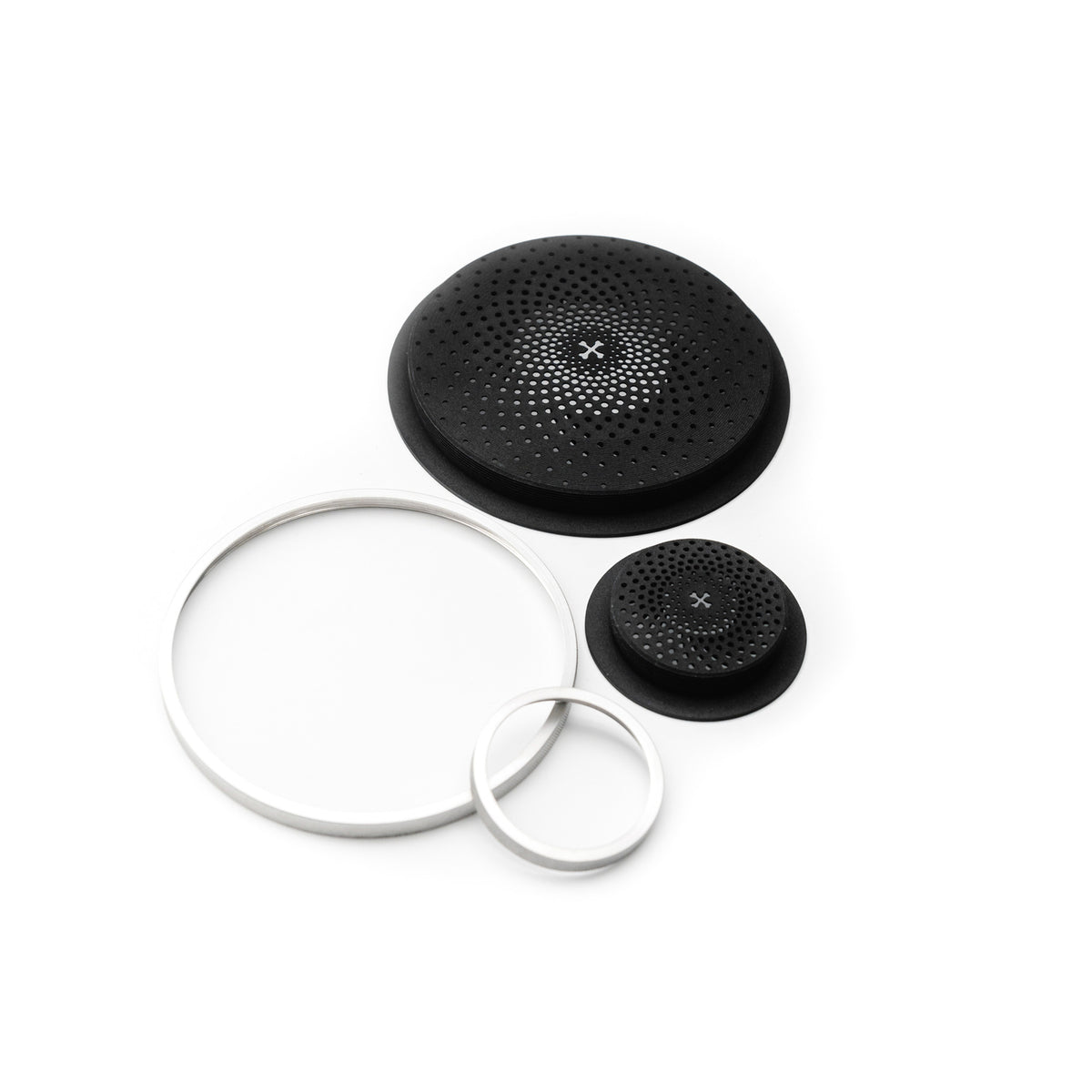 CarBone Sound Guards - Speaker covers for 2 tweeters and 2 main speakers - Silver - RAW