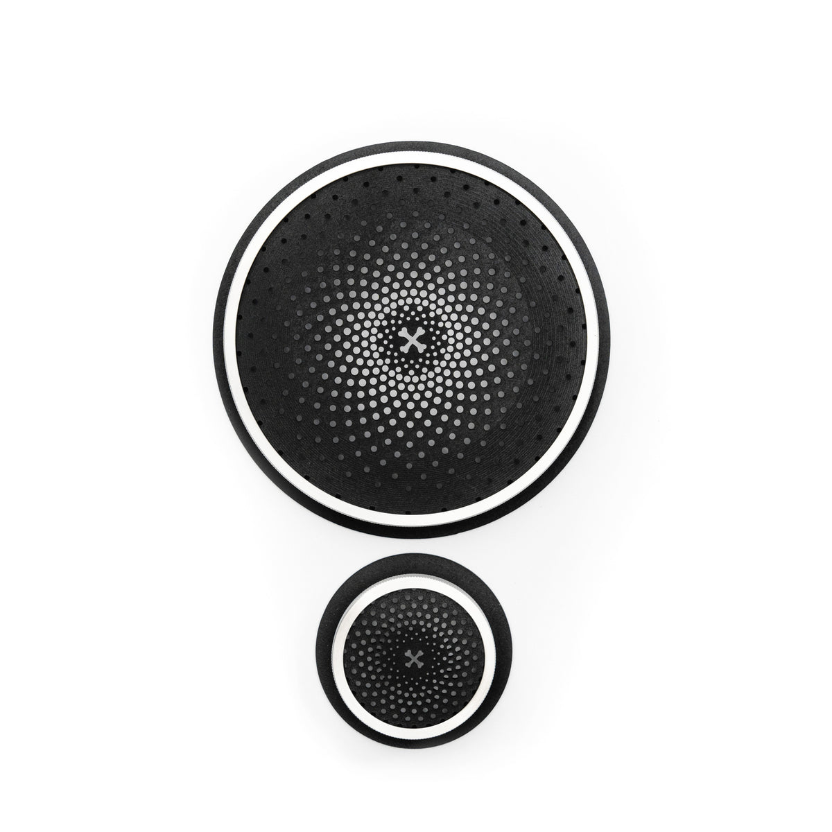 CarBone Sound Guards - Speaker covers for 2 tweeters and 2 main speakers - Silver - CUSTOM (UPHOLSTERED)