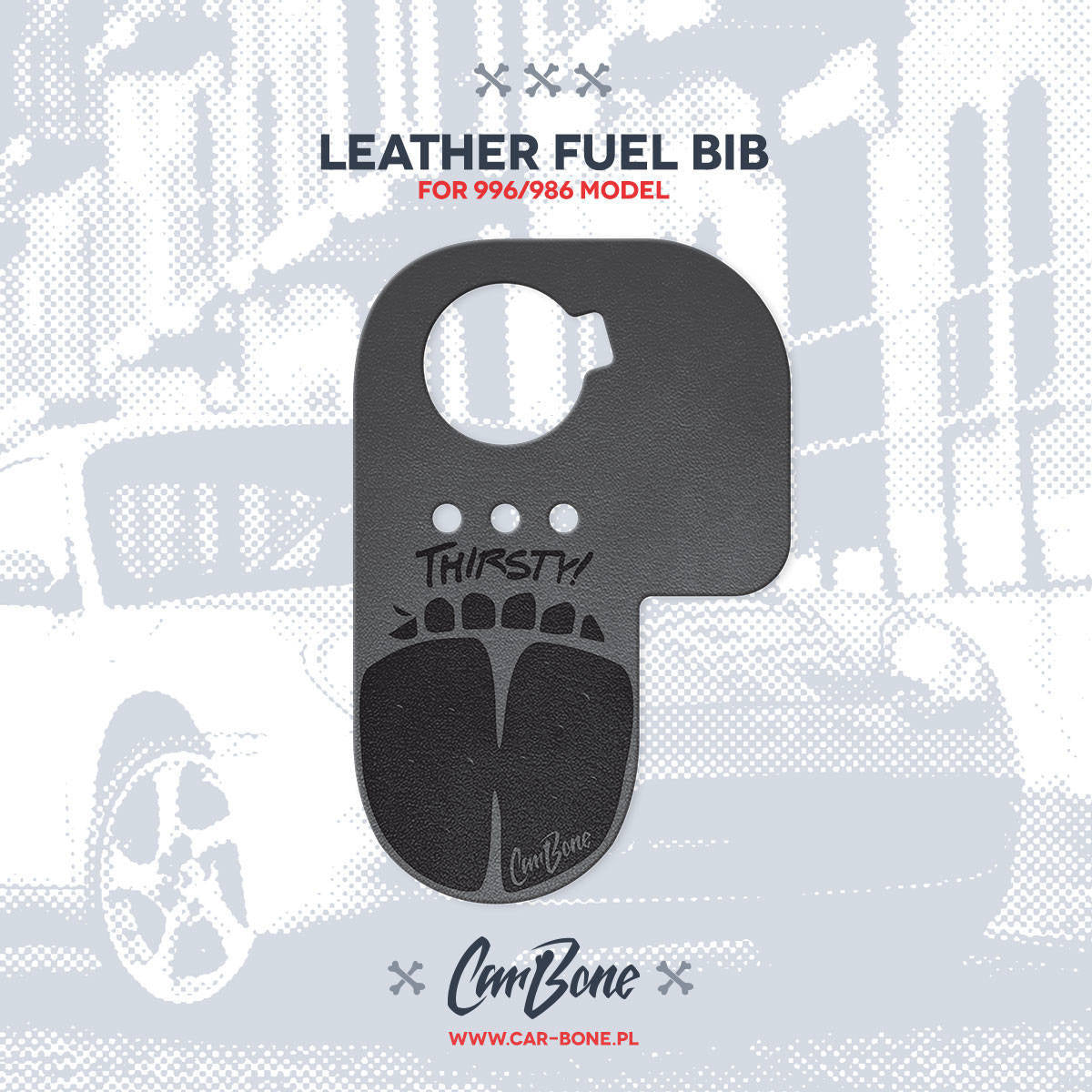 Leather Fuel Bib (Gas Flap) for 996/986 Models - Custom