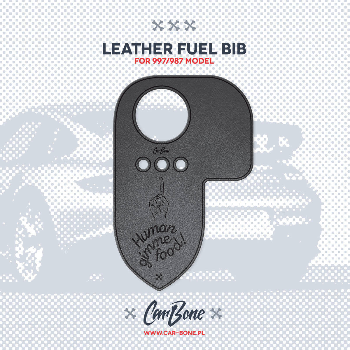 Leather Fuel Bib (Gas Flap) for 997/987 Models - Custom