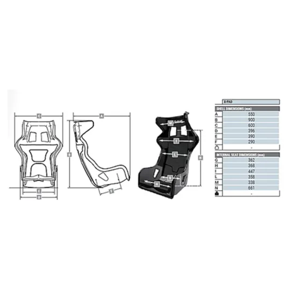 Sabelt X-PAD Fiberglass Racing Seat | FIA 8855-1999 — view 3
