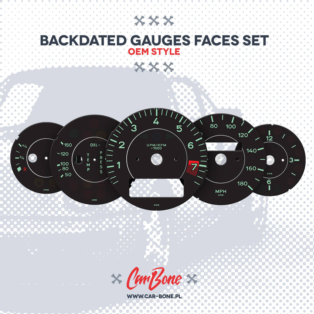 Backdating gauge faces in MPH – for 964 993 (1989-1998) - C2 / Yes