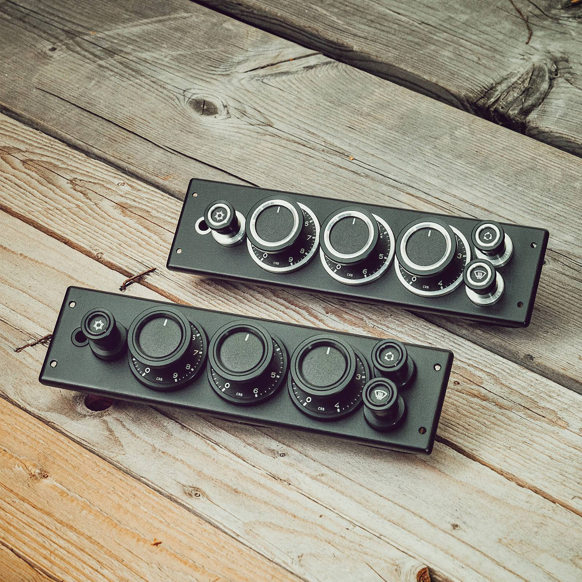 Air conditioning, blower control panel (AC, HVAC) for Porsche 964, 993 - for original dash, black knobs - LHD