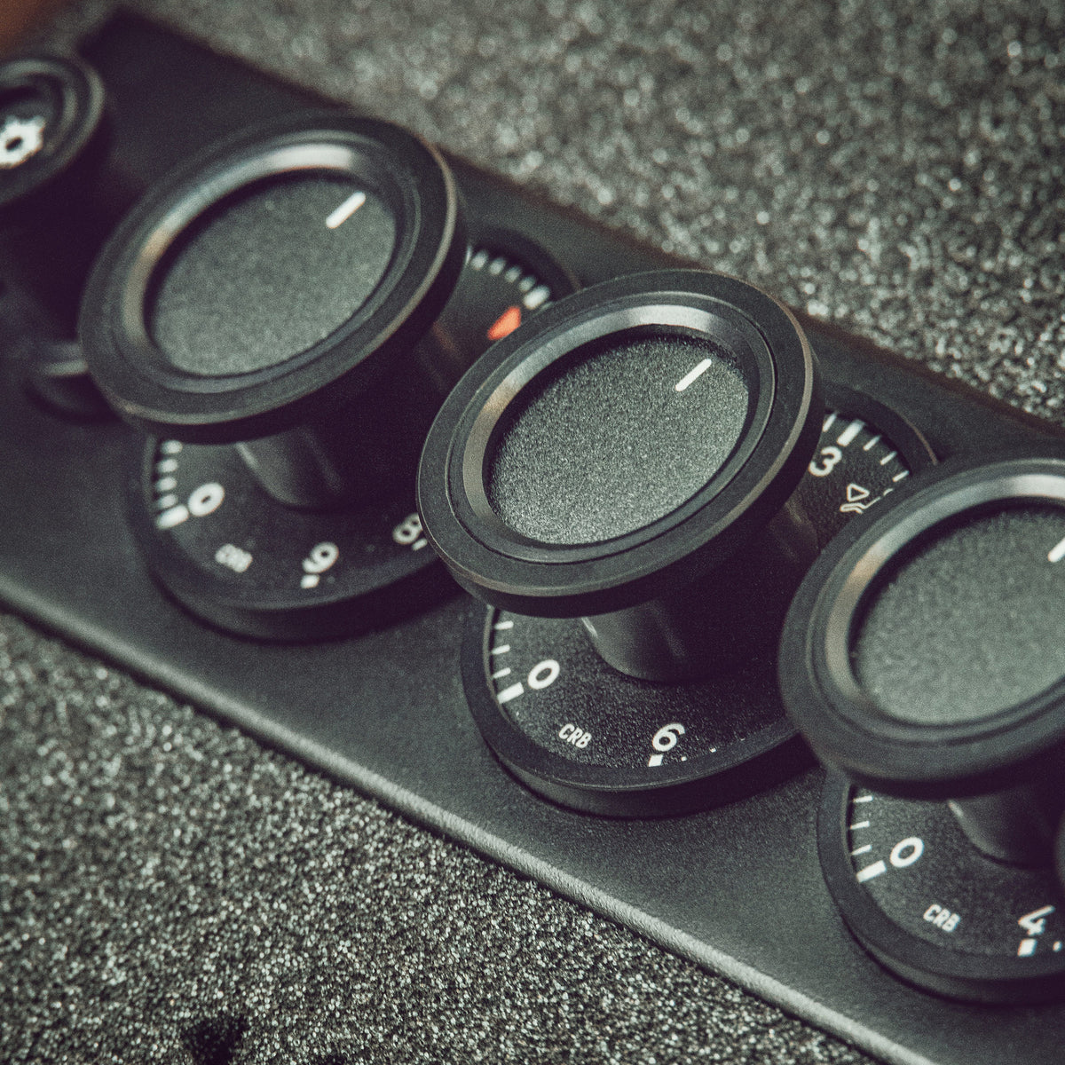 Air conditioning, blower control panel (AC, HVAC) for Porsche 964, 993 - for original dash, black knobs - RHD