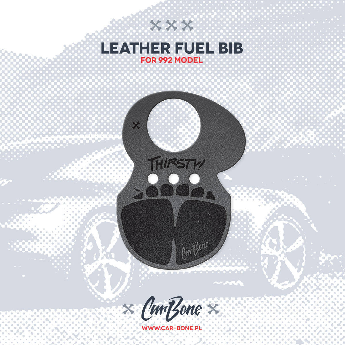 Leather Fuel Bib (Gas Flap) for 992 Model - Human Gimme Food