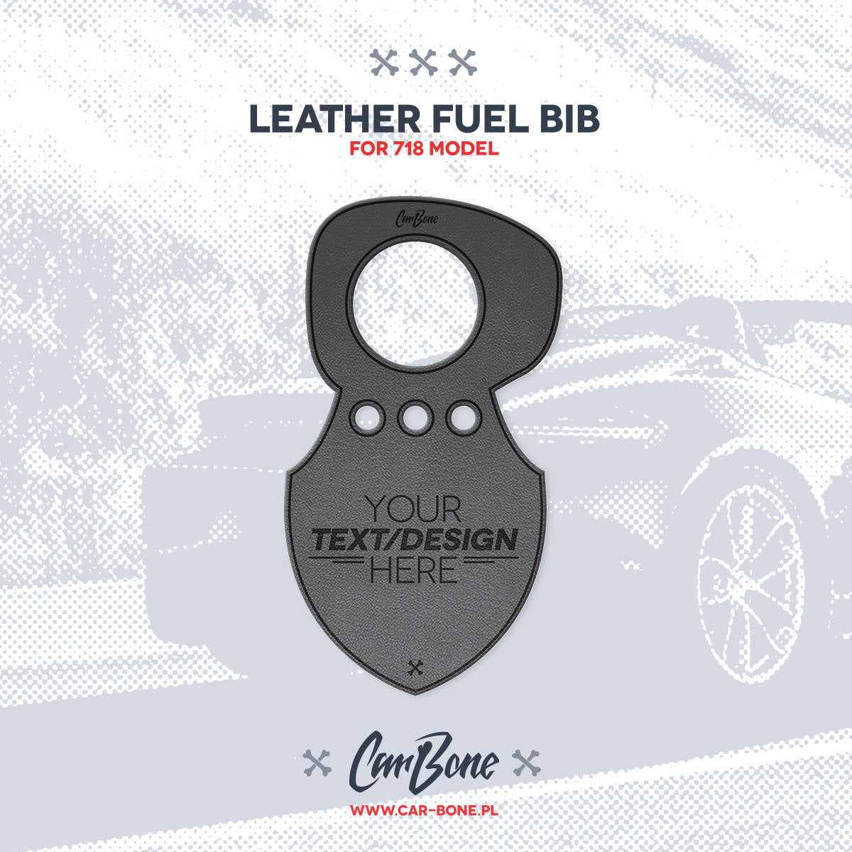 Leather Fuel Bib (Gas Flap) for 718 Models - Custom