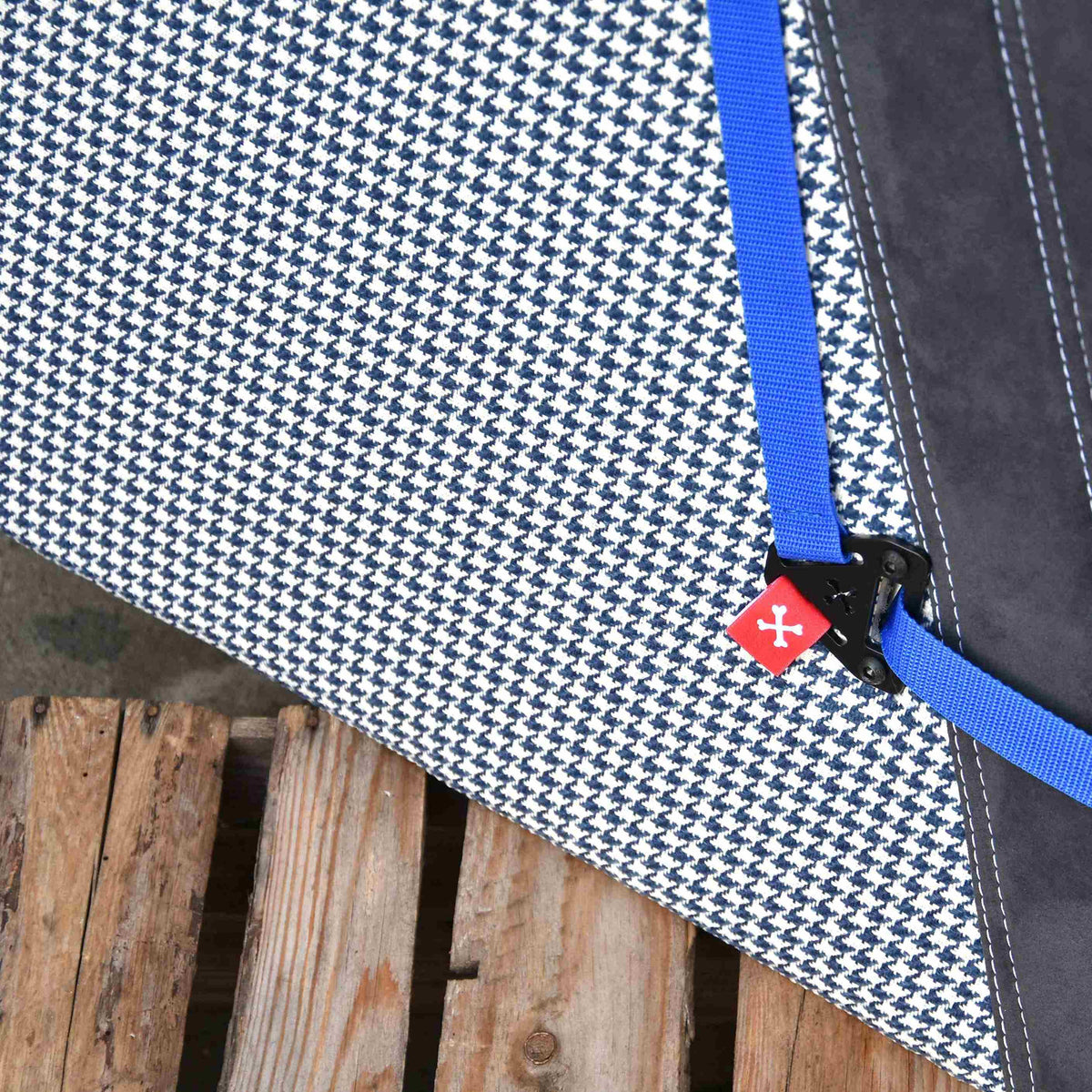Houndstooth Fabric - TURQUOISE/WHITE