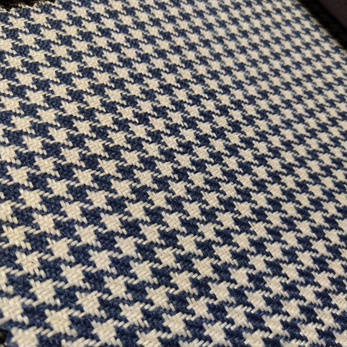 Houndstooth Fabric - OCEAN/WHITE