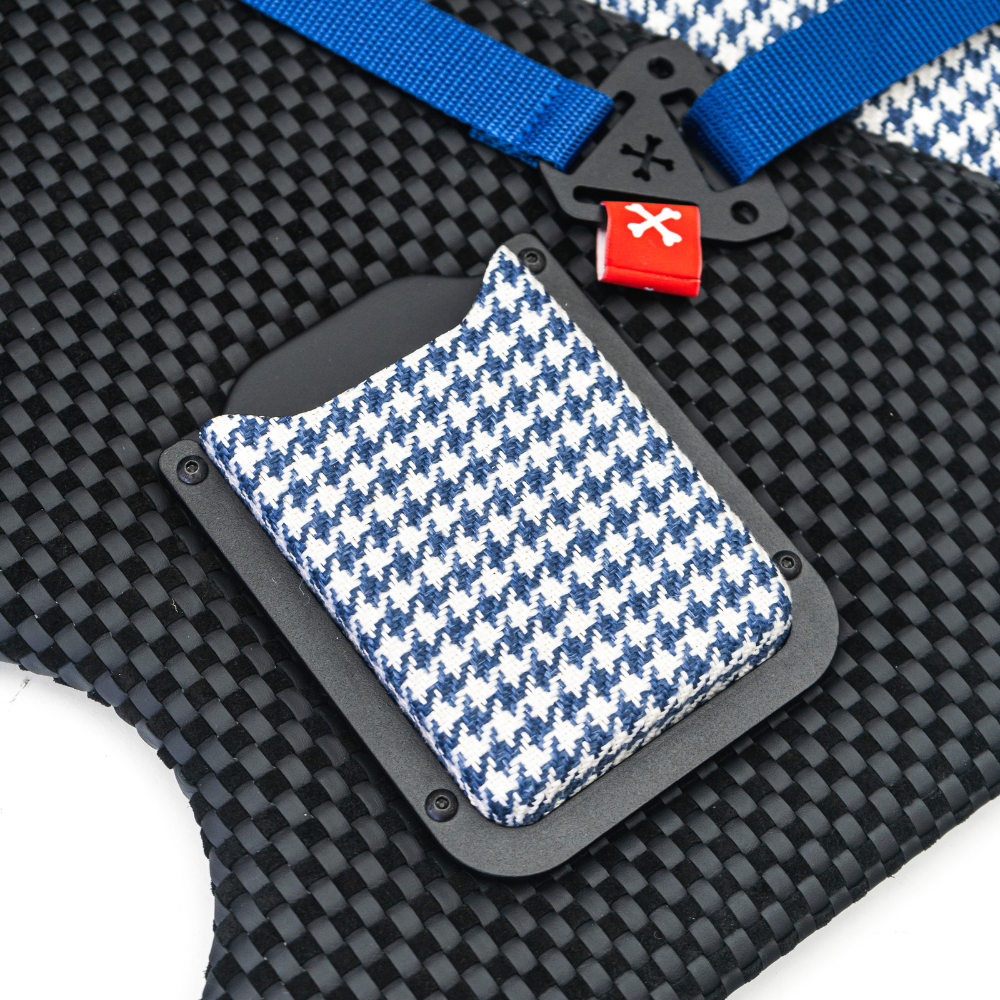 Houndstooth Fabric - OCEAN/WHITE