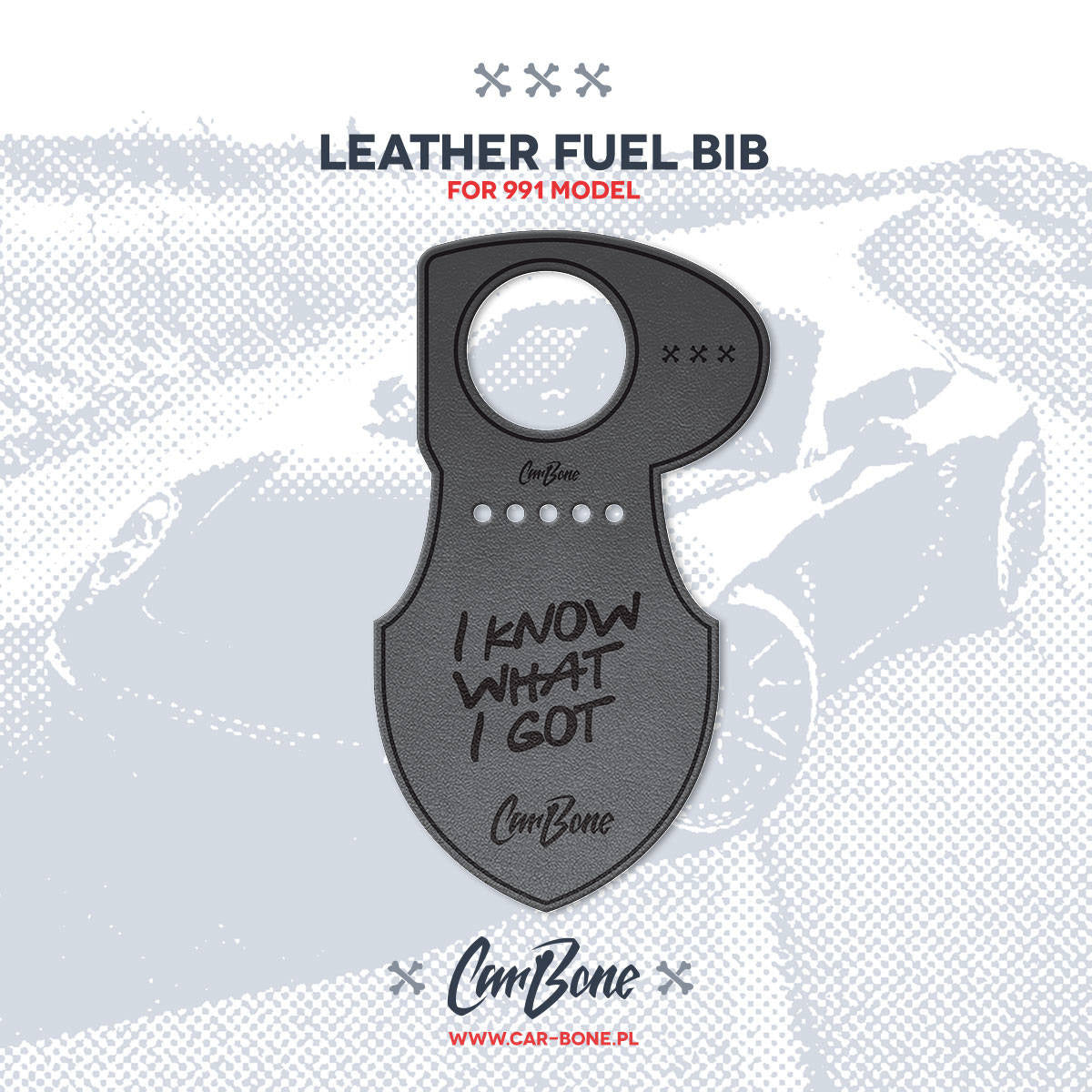 Leather Fuel Bib (Gas Flap) for 991/981 Models - Shut up and feed me