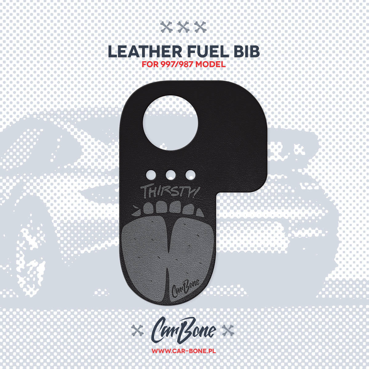 Leather Fuel Bib (Gas Flap) for 997/987 Models - I know what I got