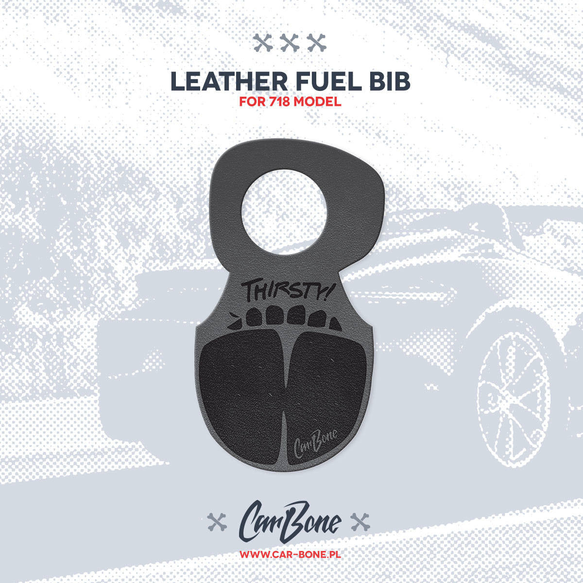 Leather Fuel Bib (Gas Flap) for 718 Models - Thirsty