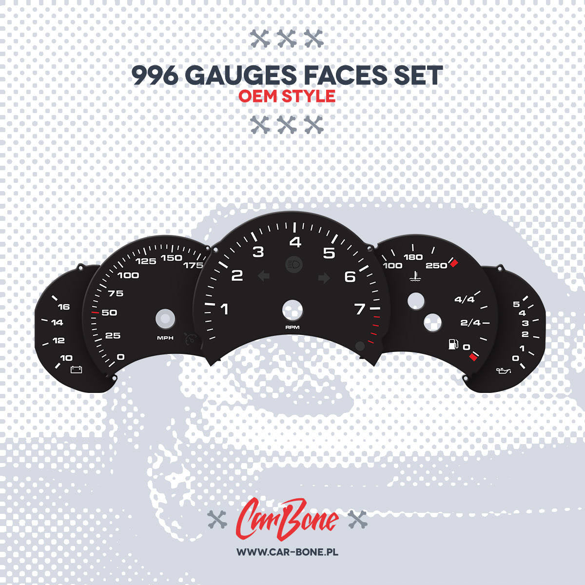 Gauge faces set – for 996 (1998-2005)