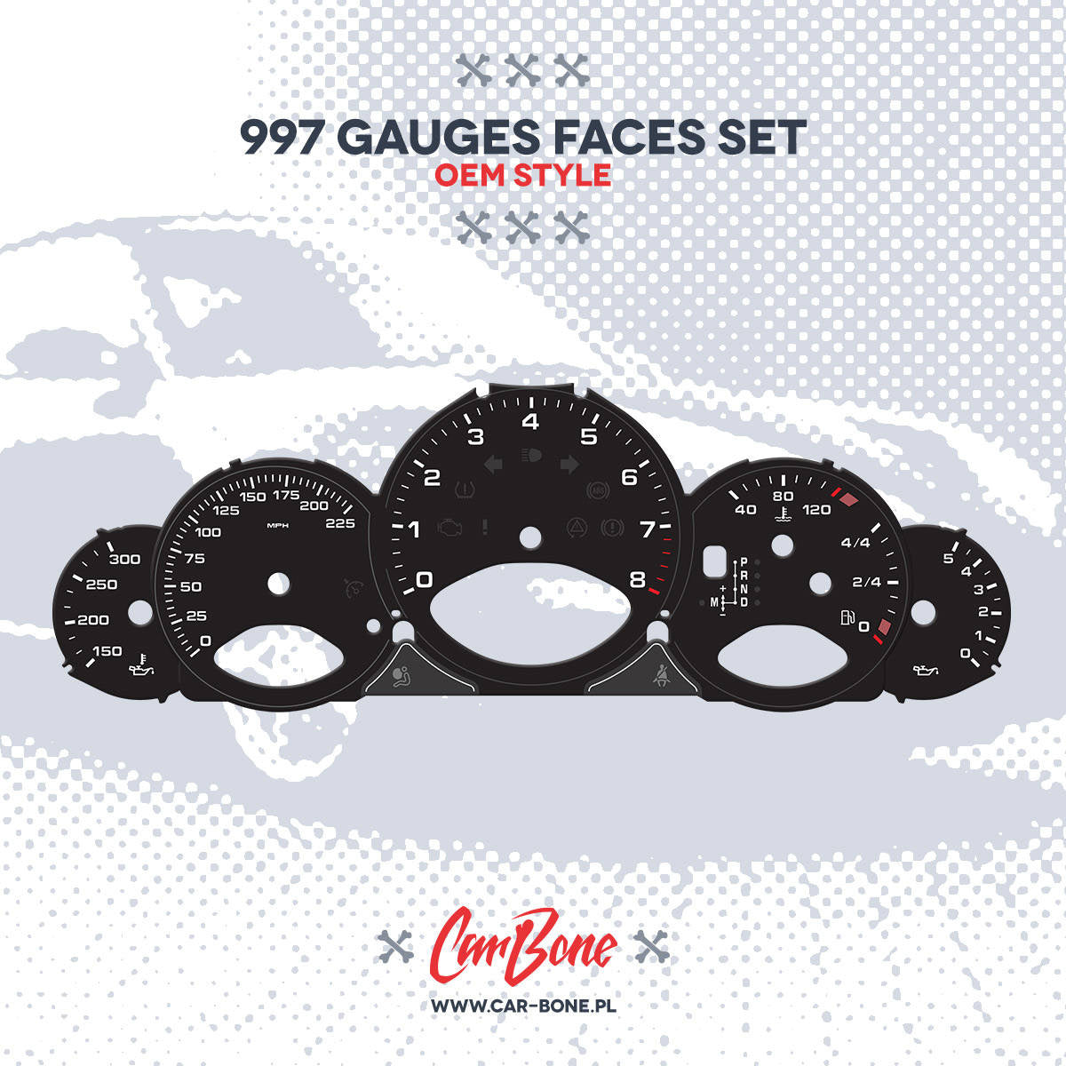 Gauge faces set – for 997 (2005-2013)