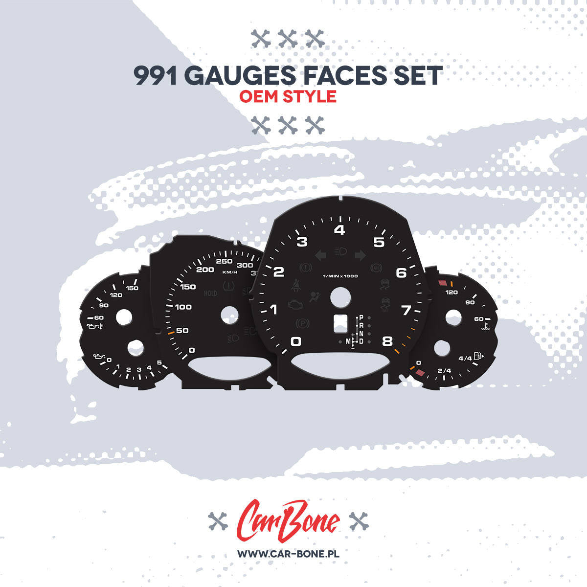Gauge faces set – for 991 (2013-2019)