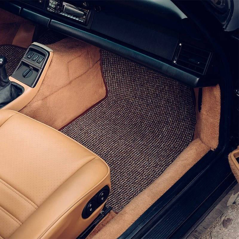 Brown Houndstooth floor mats