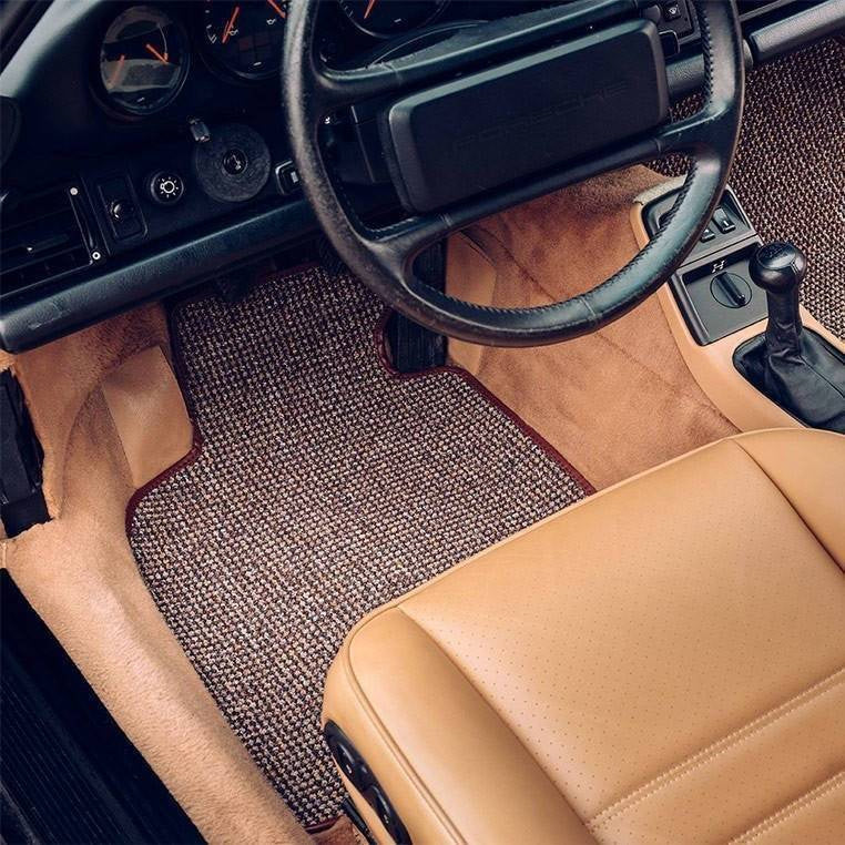 Brown Houndstooth floor mats