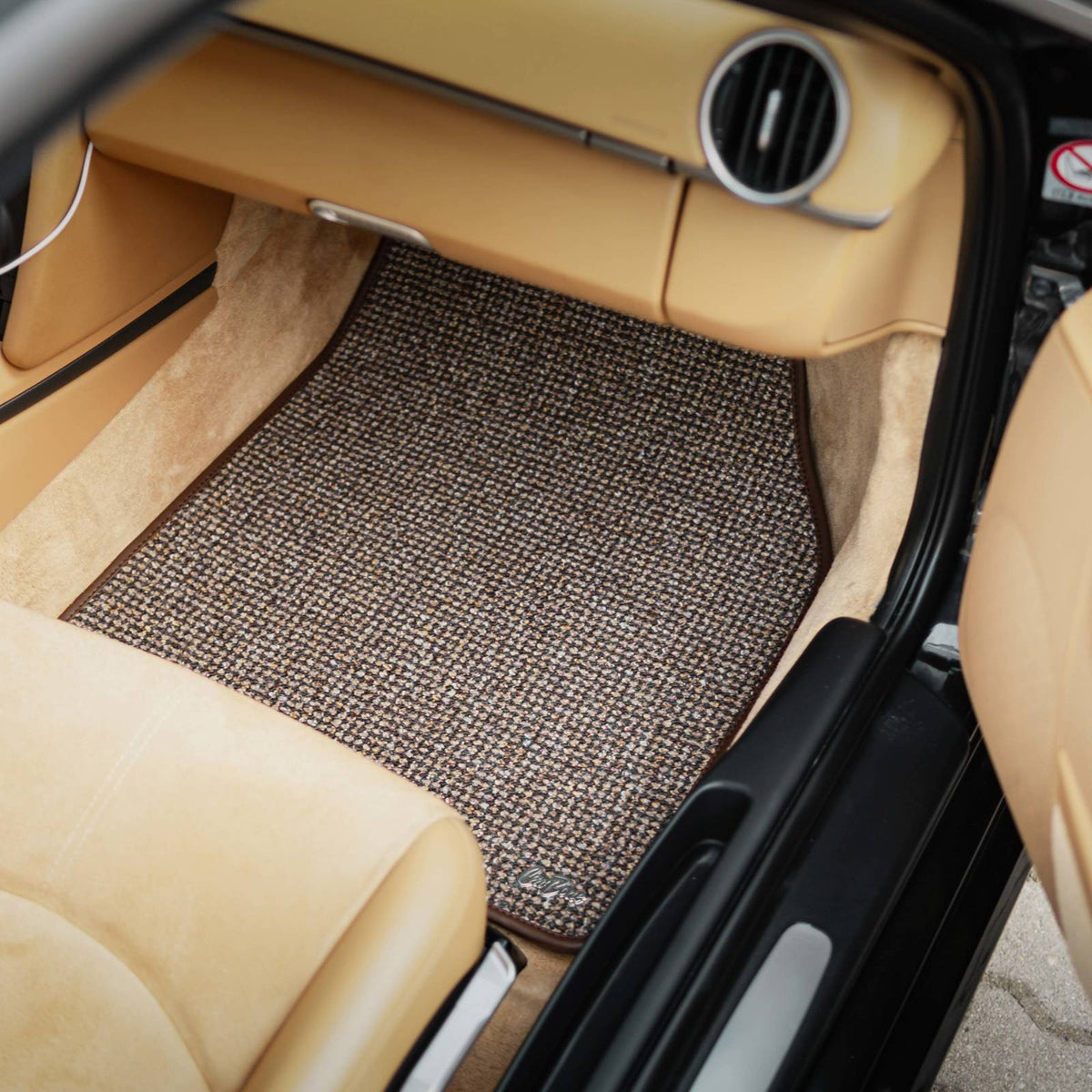 Brown Houndstooth floor mats