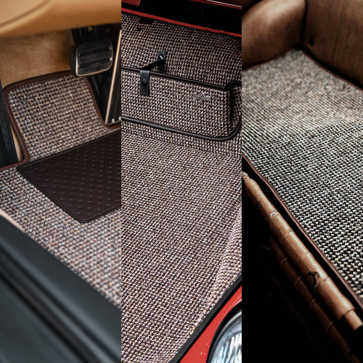 Brown Houndstooth Interior Mat Bundle LHD