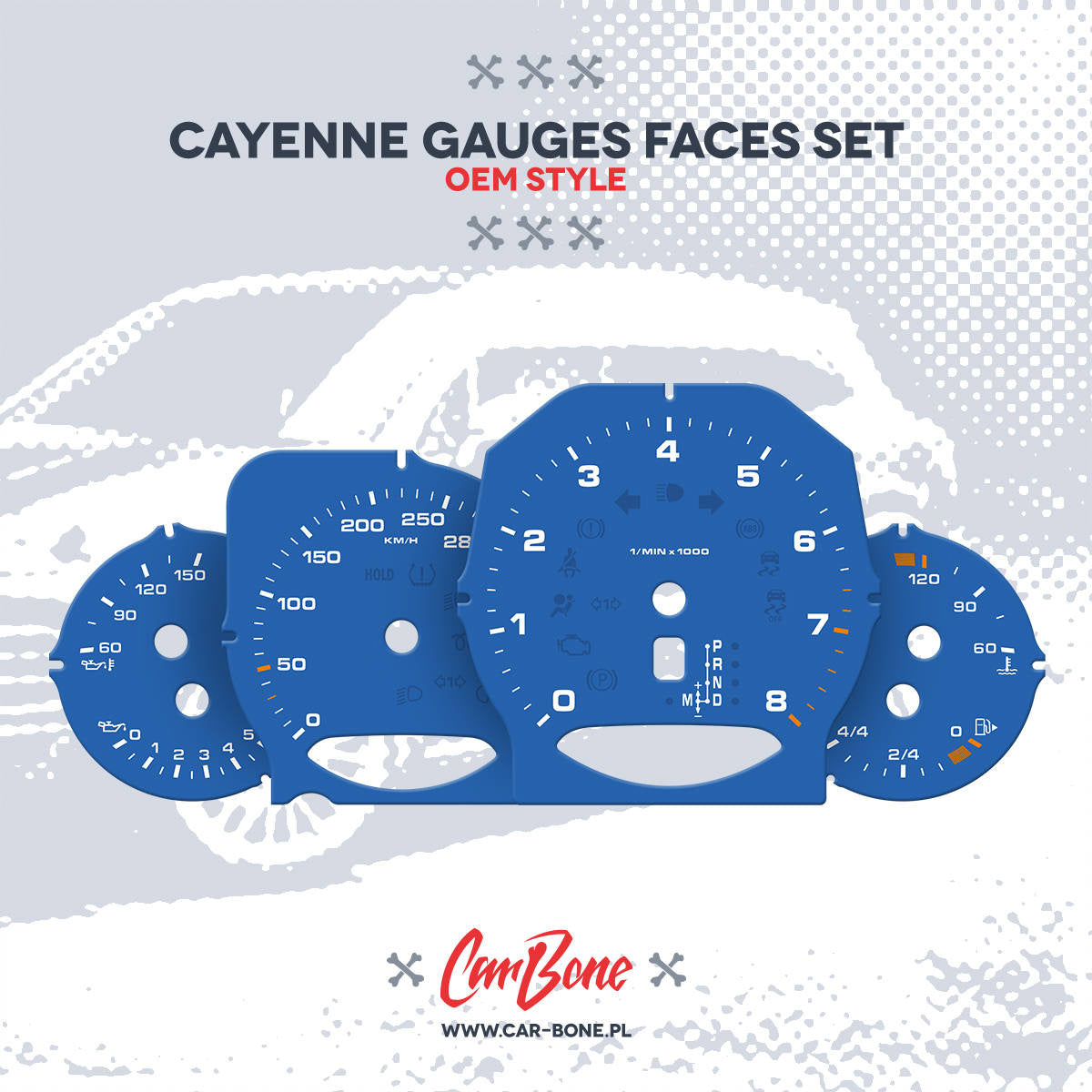 Custom - Gauge faces set – for Cayenne (958) (2011-2018)
