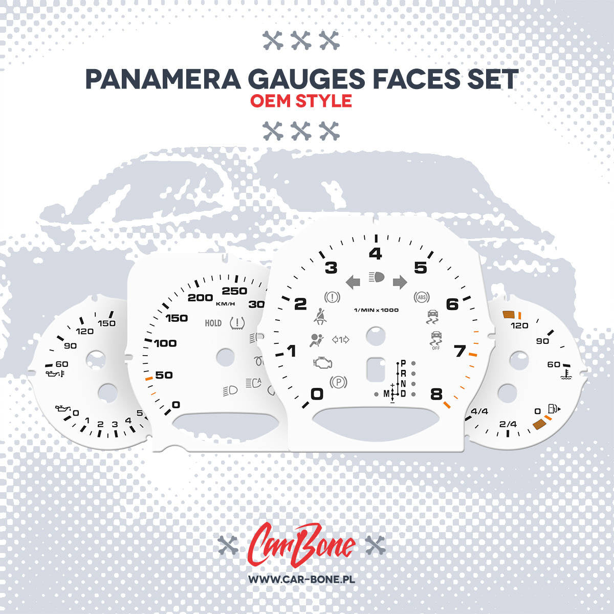 Custom - Gauge faces set – for Panamera (970) (2009-2016)