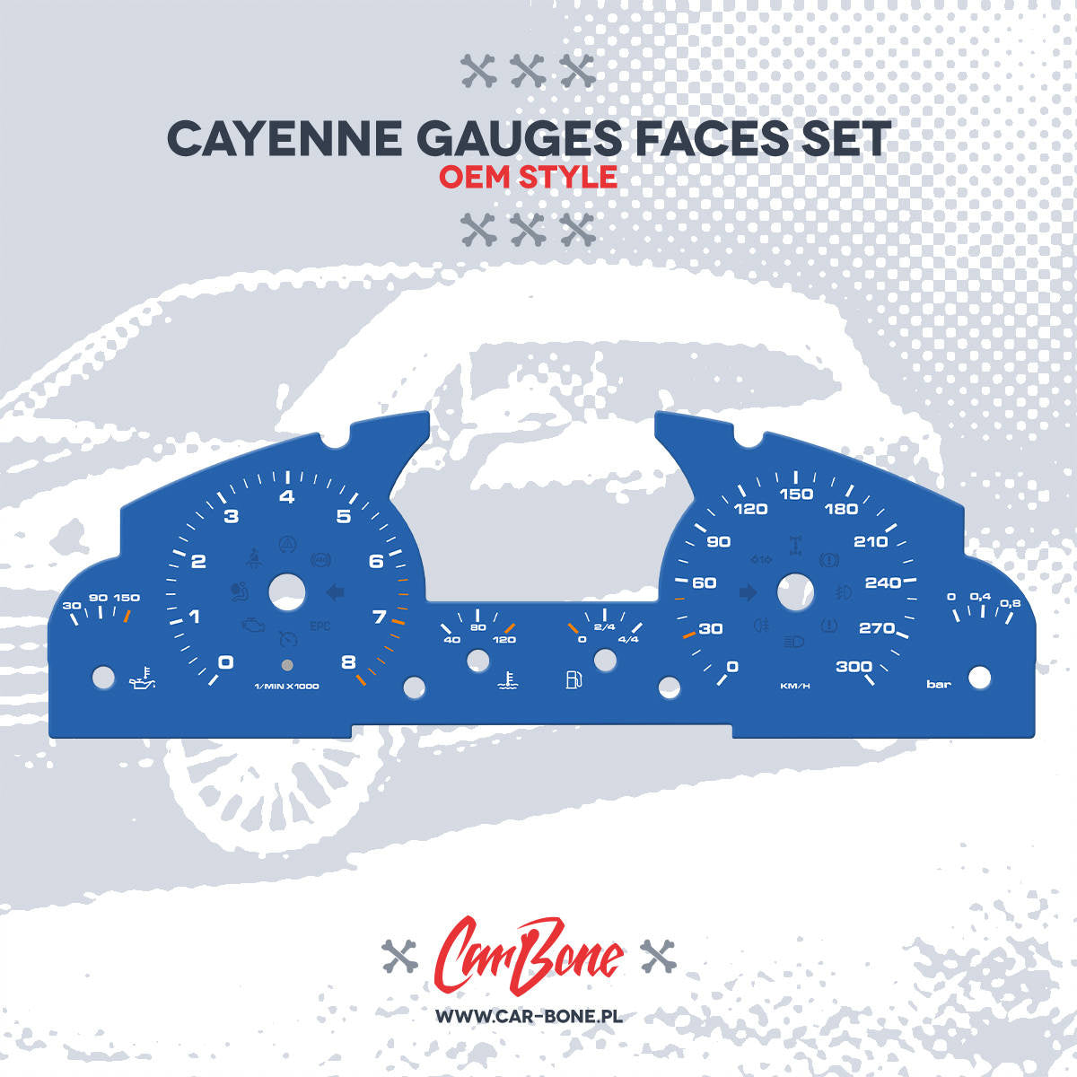 Custom - Gauge faces set – for Cayenne (955/957) (2002-2010)