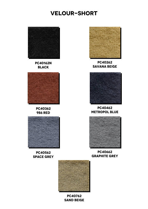 Velour / Silver knit floor carpet set